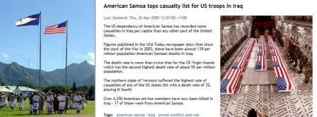 List of American Samoan service casualties.
