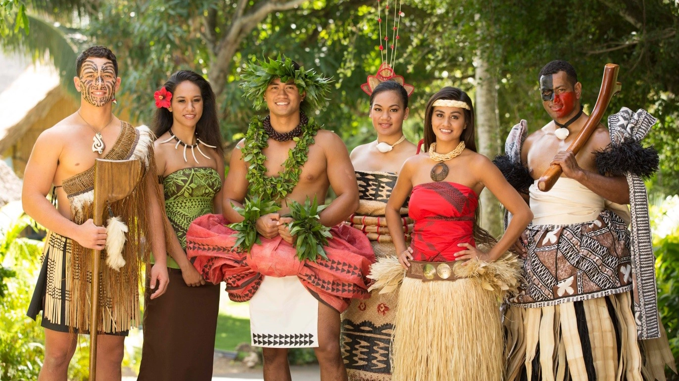 Performers at the Polynesian Cultural Center representing their unique cultures.