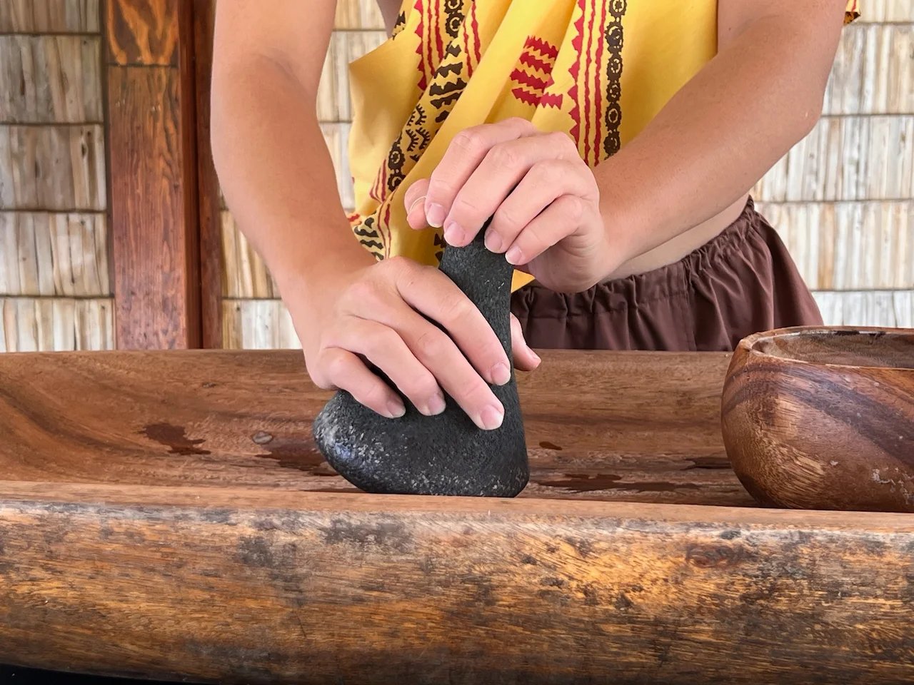 Using pestle stone